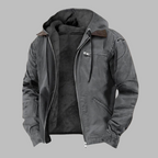 Mens Hooded Jacket with Fleece Lining Zip