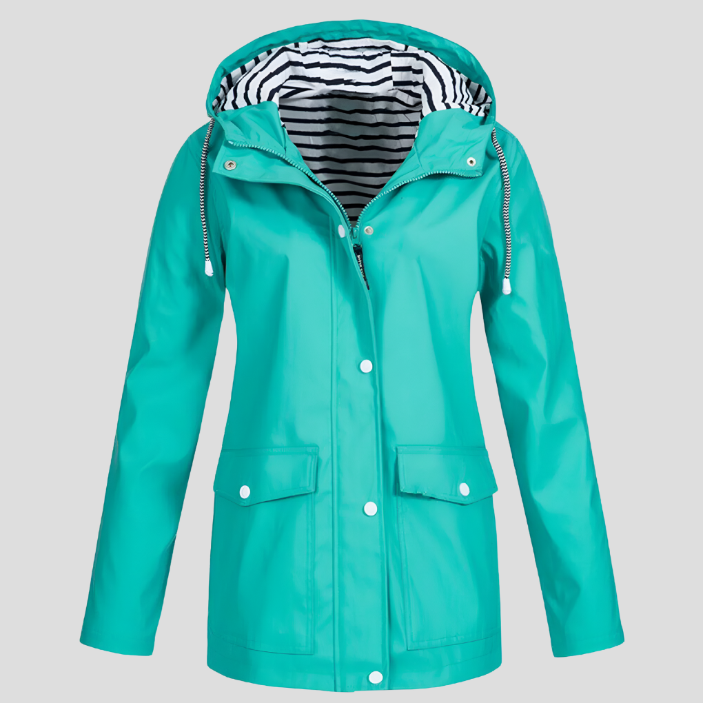 Womens Waterproof Hooded Rain Jacket