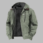 Mens Hooded Jacket with Fleece Lining Zip
