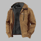 Mens Hooded Jacket with Fleece Lining Zip