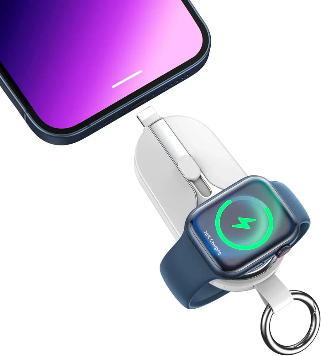 Mini Keychain Power Bank with Built In Cable