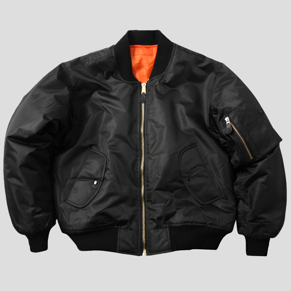 Mens Classic Bomber Jacket with Zip Up