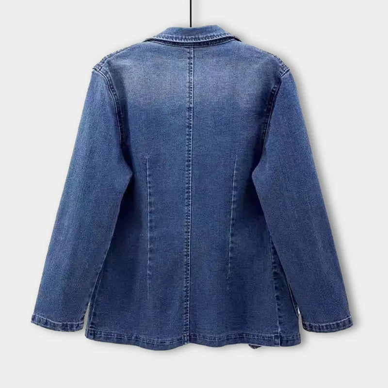 Womens Casual Lightweight Denim Blazer