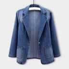 Womens Casual Lightweight Denim Blazer