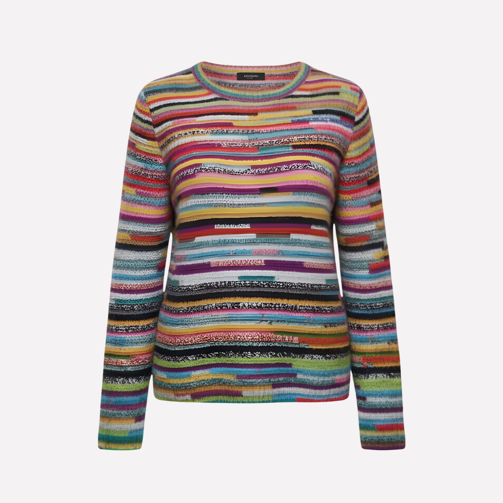 Womens Colorful Striped Knitted Sweater