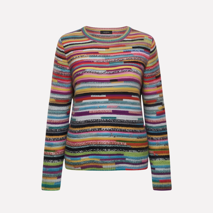 Women's Knitted Sweater Striped Design