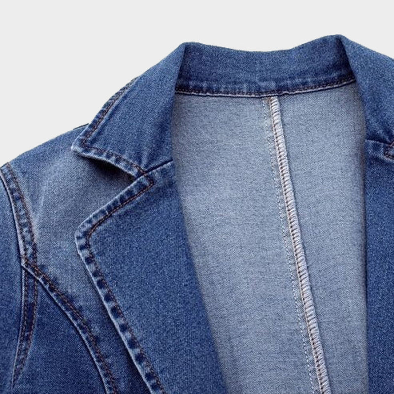 Womens Casual Lightweight Denim Blazer