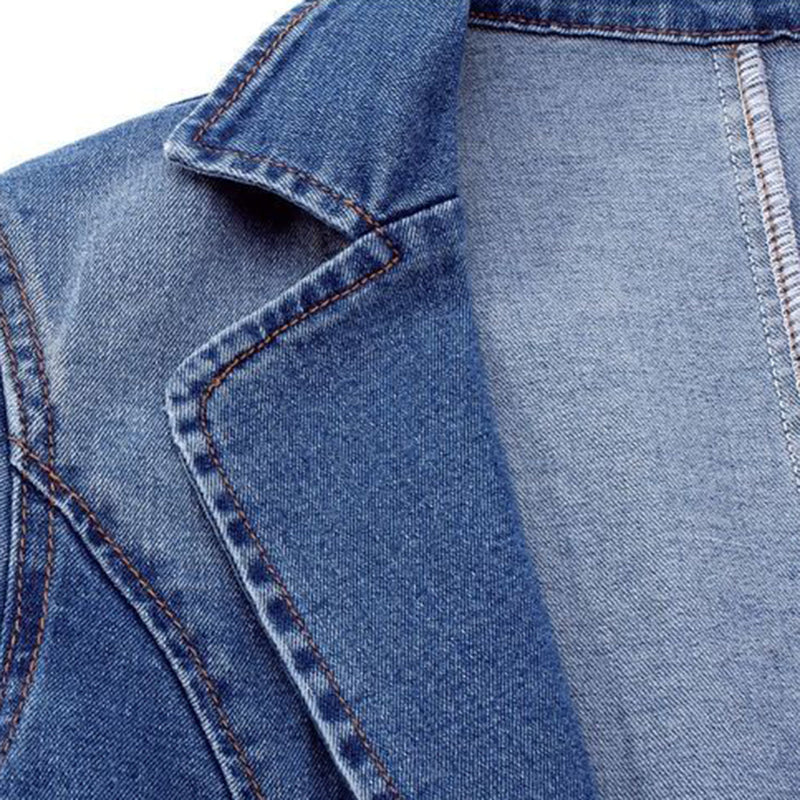 Womens Casual Lightweight Denim Blazer