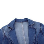 Womens Casual Lightweight Denim Blazer