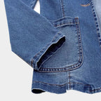 Womens Casual Lightweight Denim Blazer