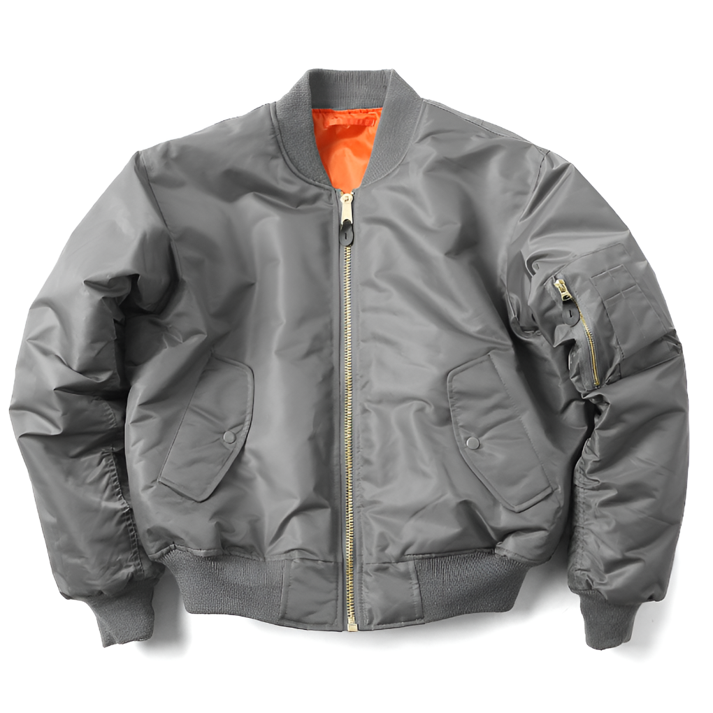 Mens Classic Bomber Jacket with Zip Up