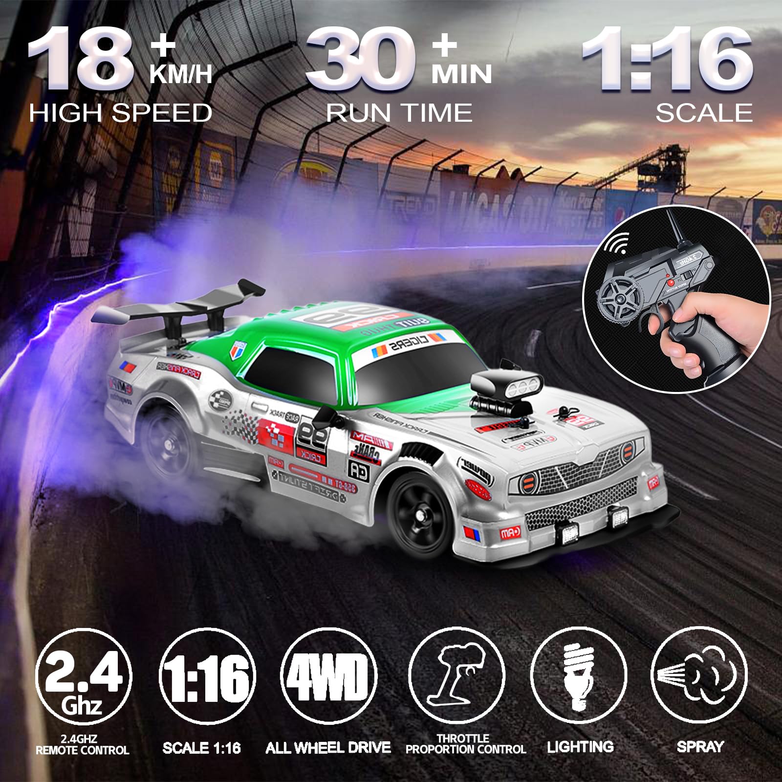 1/16 RC Drift Car with High Speed Remote Control