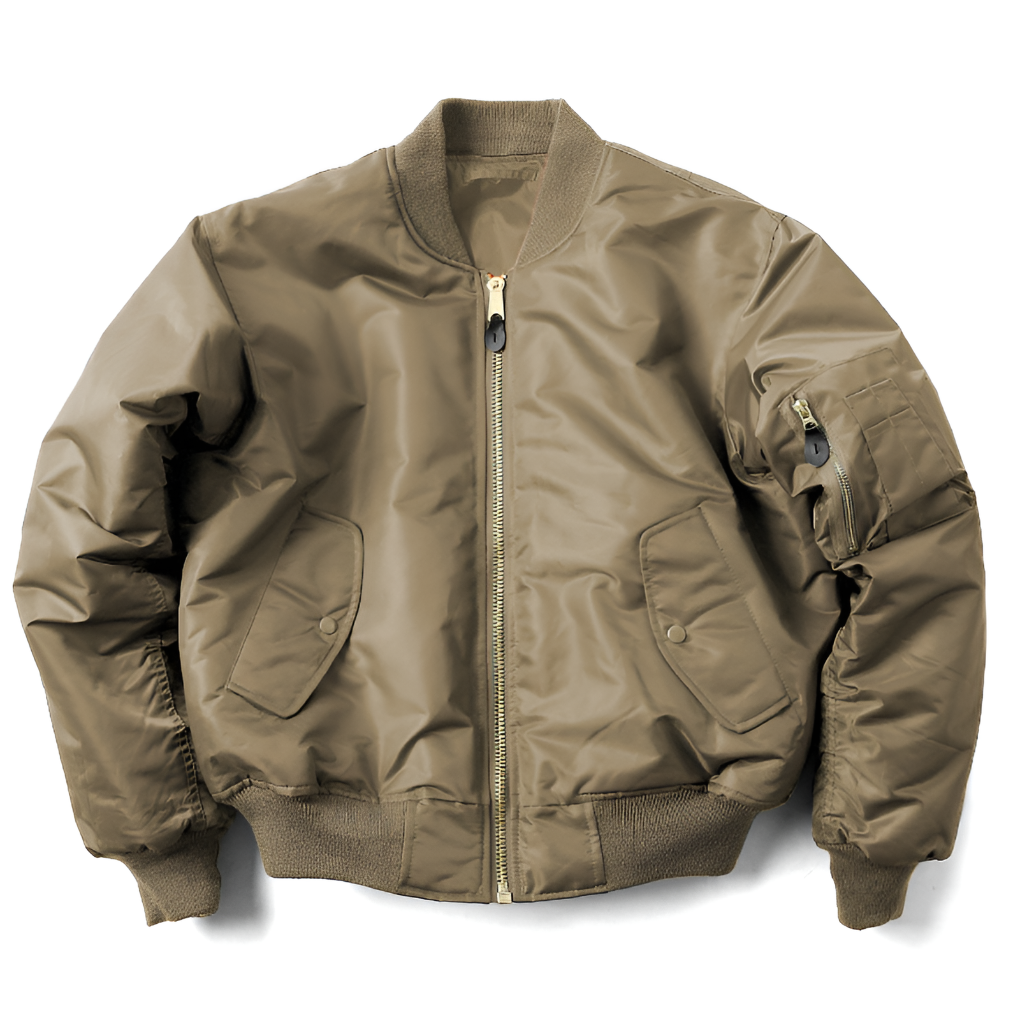 Mens Classic Bomber Jacket with Zip Up