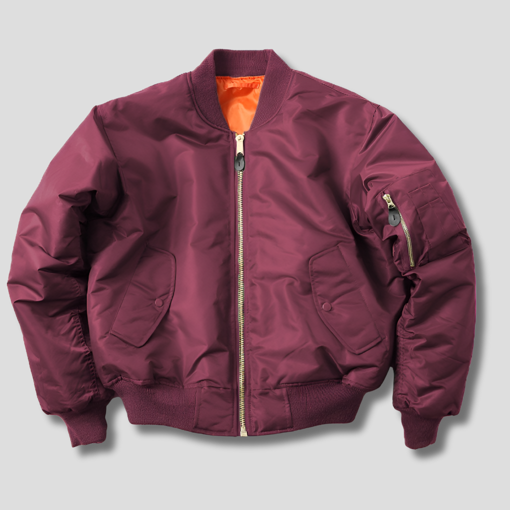 Mens Classic Bomber Jacket with Zip Up