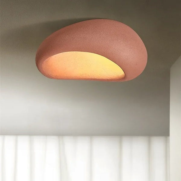 Flush Mount Ceiling Light with Modern Stone Design