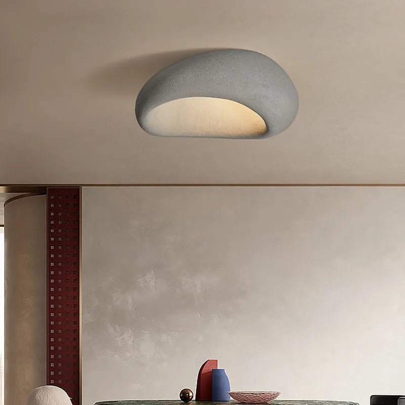 Flush Mount Ceiling Light with Modern Stone Design