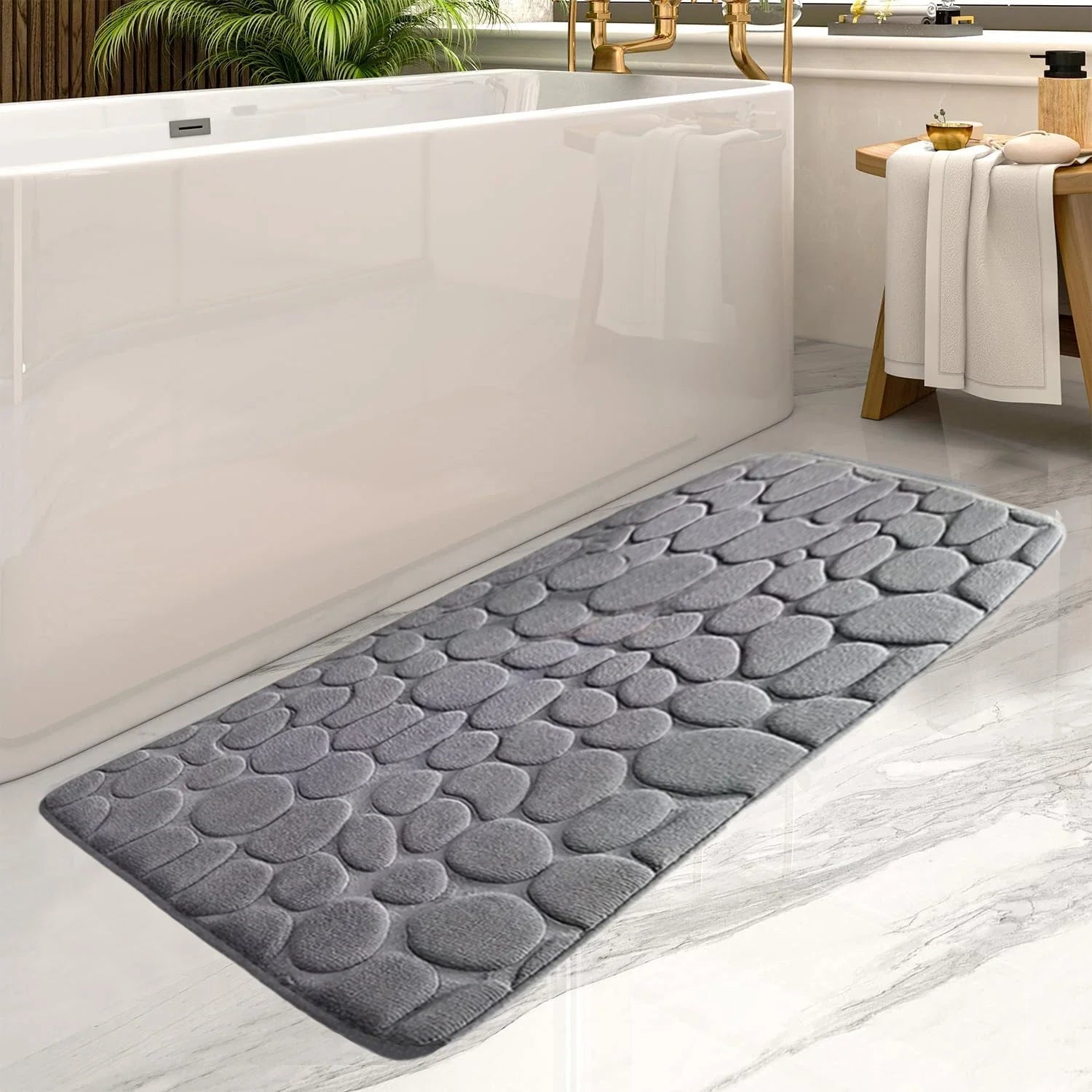 Large Pebble Bath Mat for Bathroom