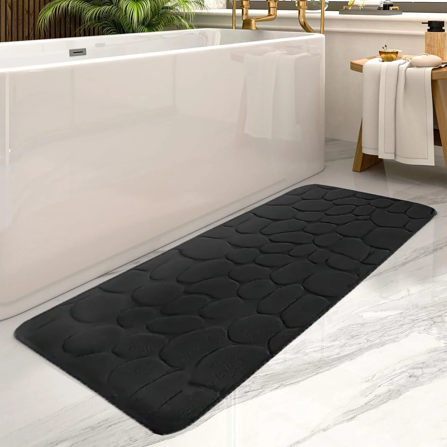 Large Pebble Bath Mat for Bathroom