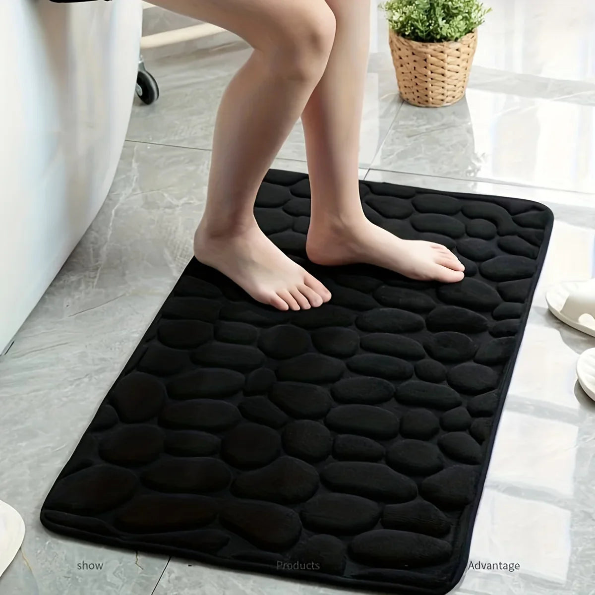 Pebble Textured Bath Mat for Bathroom Use