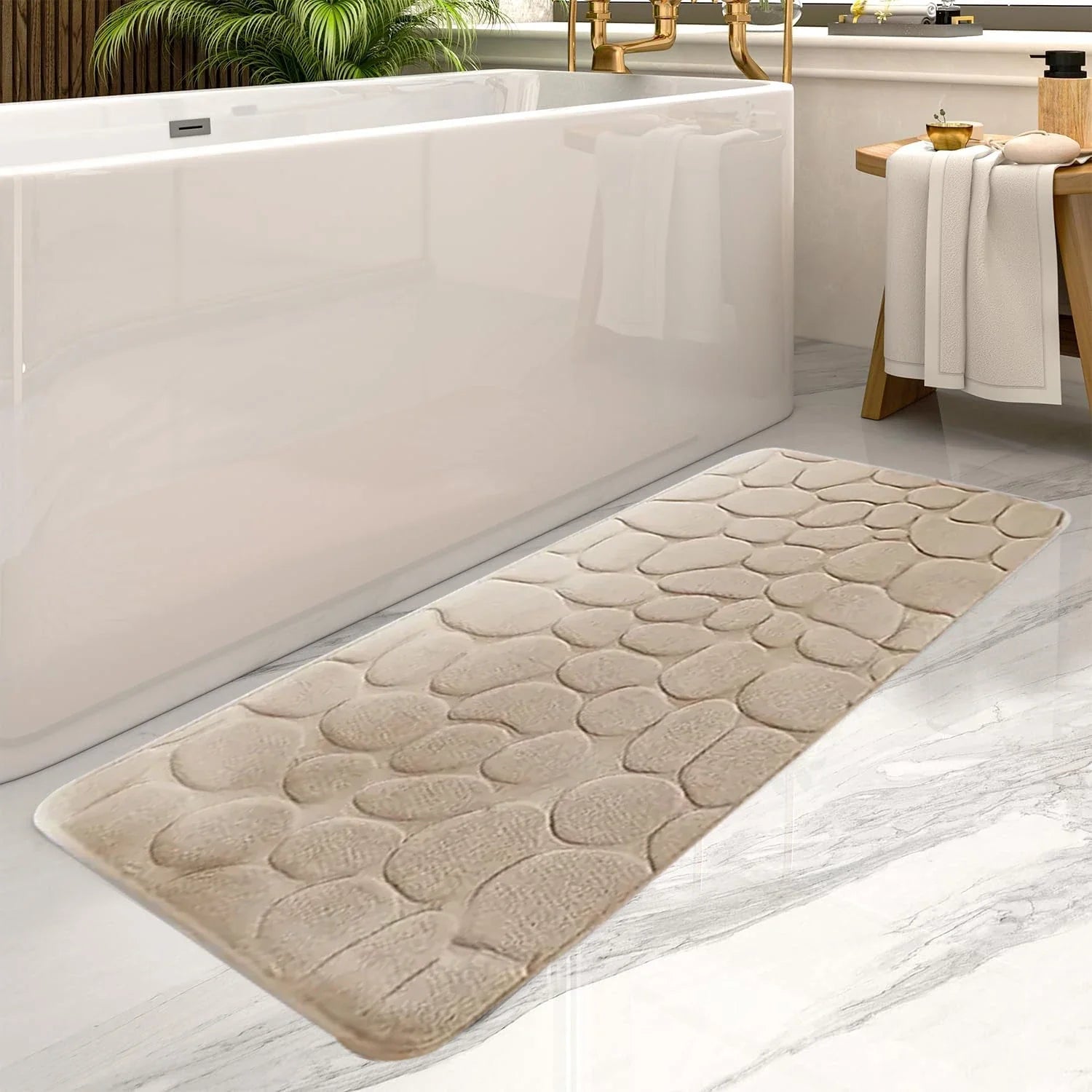 Large Pebble Bath Mat for Bathroom