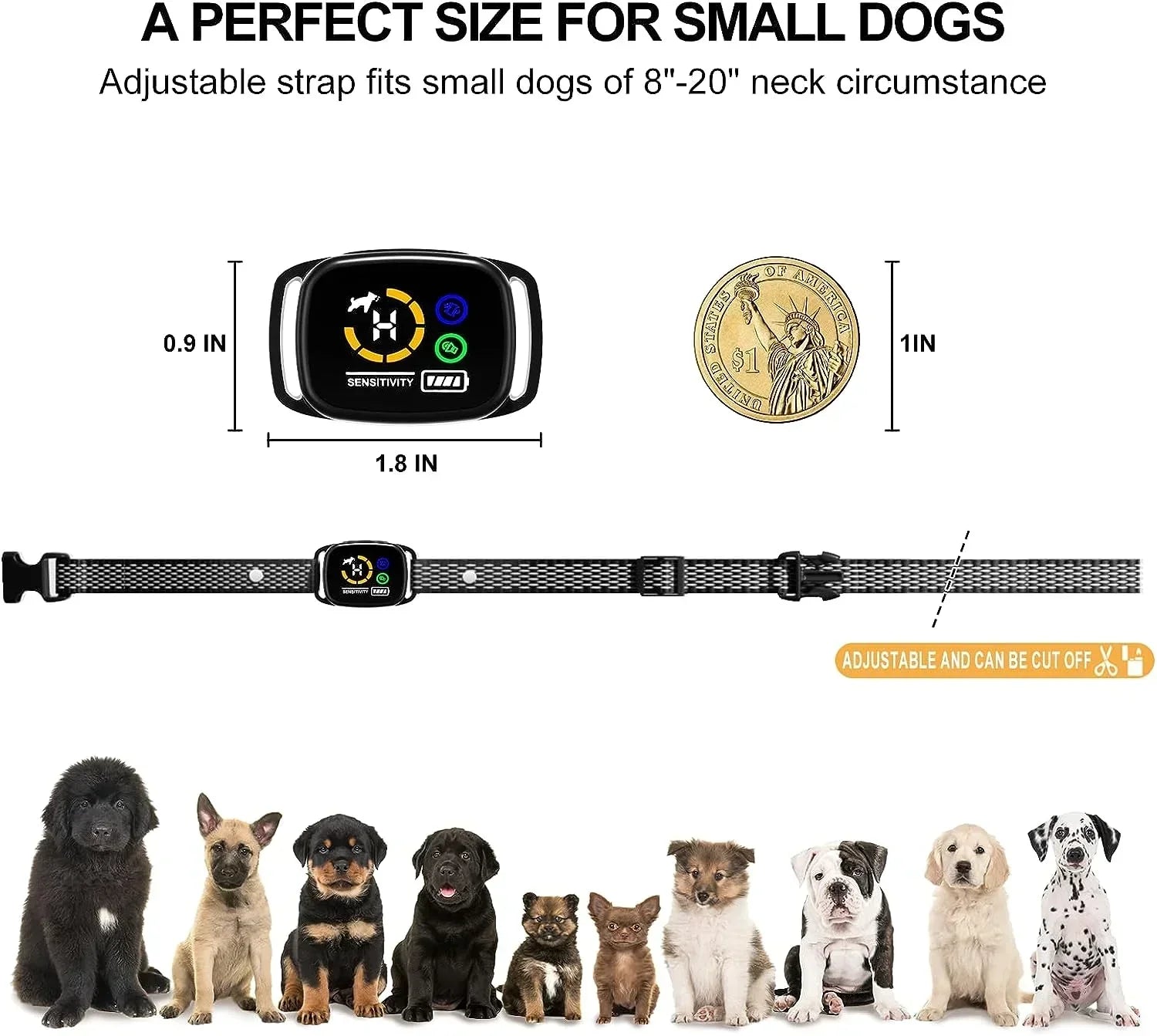 Dog Bark Control Collar with Adjustable Sensitivity