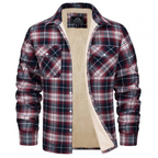 Mens Flannel Jacket with Fleece Lining Button