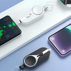 Mini Keychain Power Bank with Built In Cable
