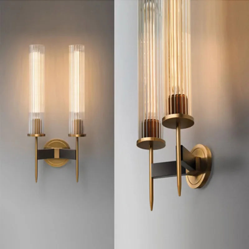 Modern Indoor Wall Lamp with Ribbed Glass