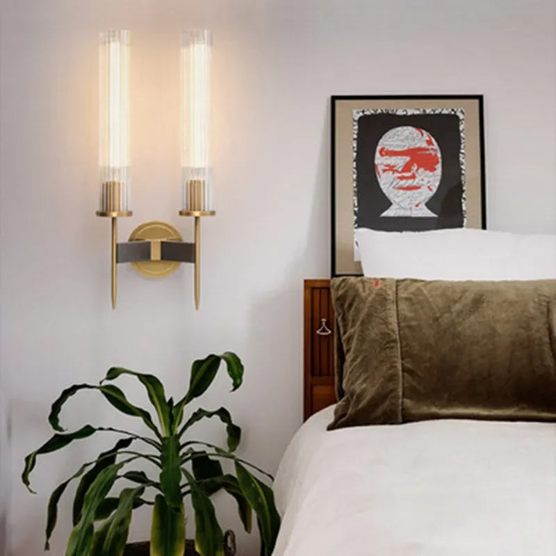 Modern Indoor Wall Lamp with Ribbed Glass