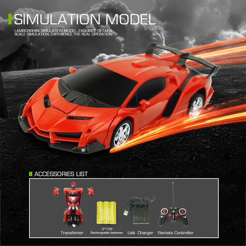 2-in-1 Gesture Control Transforming RC Robot Car for Kids